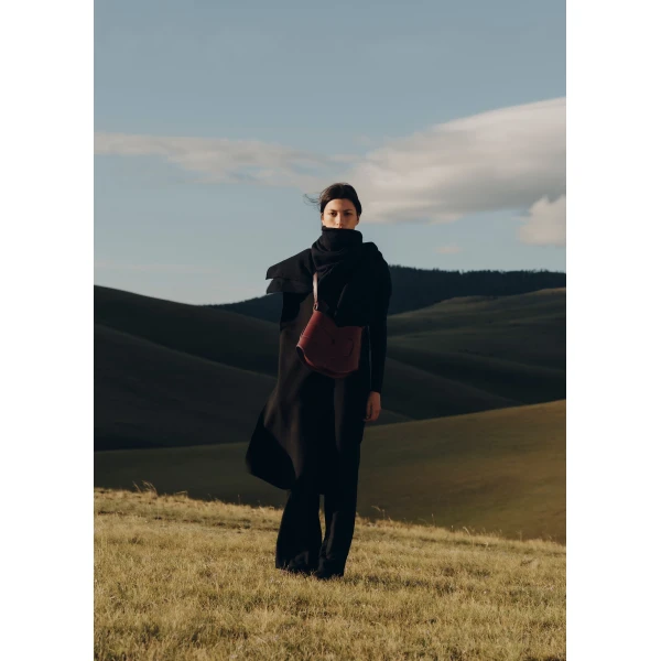 Polène Nodde Hobo in Black Cherry Nodde Hobo in Black Cherry - Shoulder & Crossbody Bags - Parisian Luxury Leather Bag at Luxury Shoes 