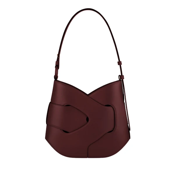 Polène Nodde Hobo in Black Cherry Nodde Hobo in Black Cherry - Shoulder & Crossbody Bags - Parisian Luxury Leather Bag at Luxury Shoes 