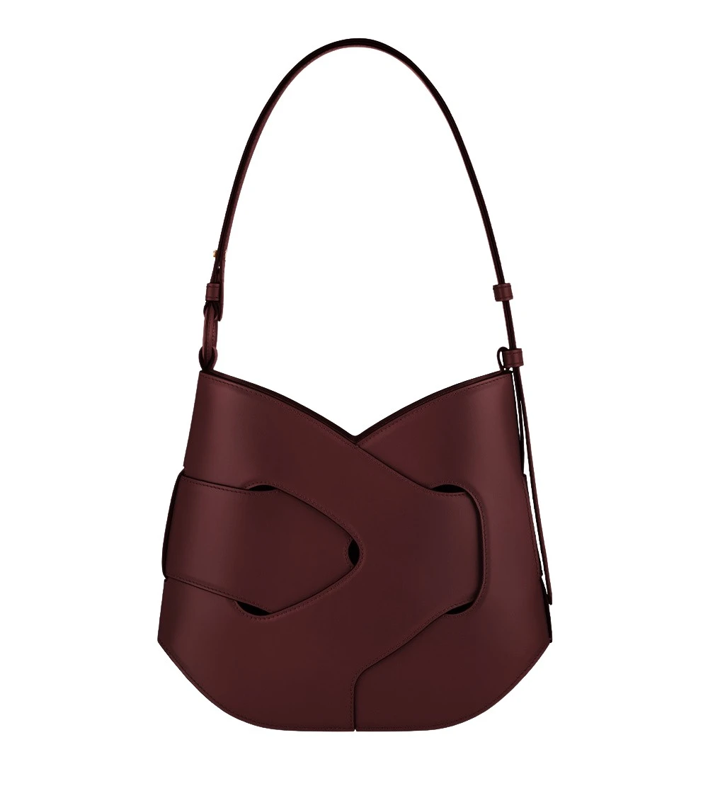 Red-Nodde-Hobo-in-Black-Cherry-collection-coveti88759_nobg Polène Nodde Hobo in Black Cherry Nodde Hobo in Black Cherry - Shoulder & Crossbody Bags - Parisian Luxury Leather Bag at Luxury Shoes