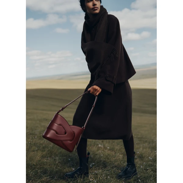 Polène Nodde in Black Cherry Nodde in Black Cherry - Shoulder & Crossbody Bags - Parisian Luxury Leather Bag at Luxury Shoes 