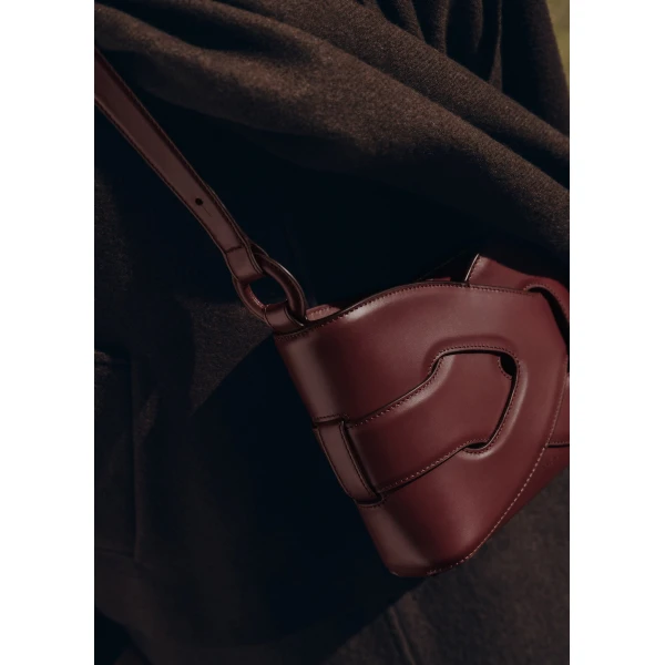 Polène Nodde in Black Cherry Nodde in Black Cherry - Shoulder & Crossbody Bags - Parisian Luxury Leather Bag at Luxury Shoes 
