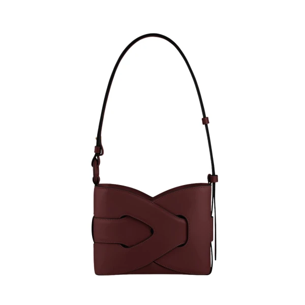Polène Nodde in Black Cherry Nodde in Black Cherry - Shoulder & Crossbody Bags - Parisian Luxury Leather Bag at Luxury Shoes 
