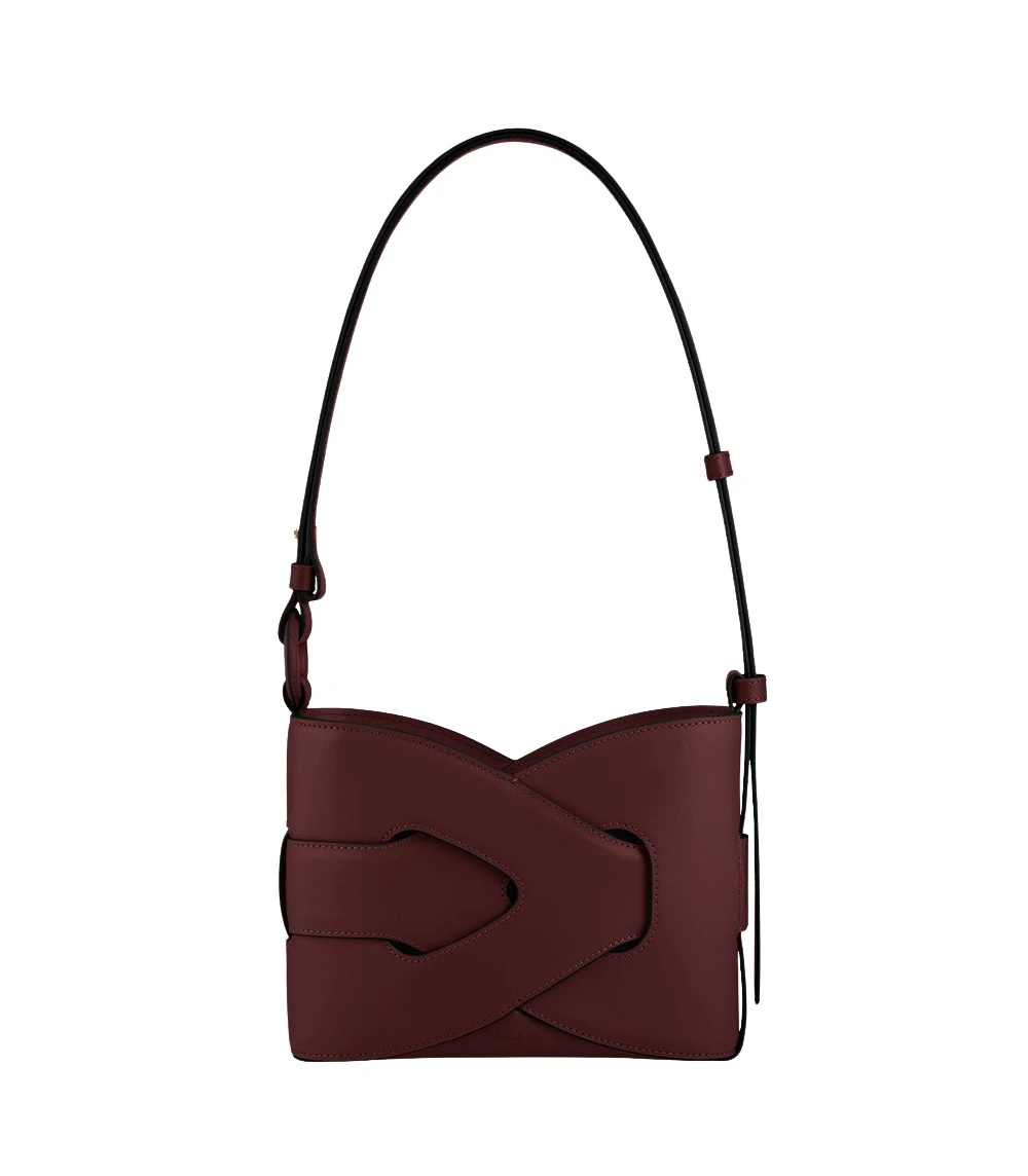Red-Nodde-in-Black-Cherry-collection-coveti16693_nobg Polène Nodde in Black Cherry Nodde in Black Cherry - Shoulder & Crossbody Bags - Parisian Luxury Leather Bag at Luxury Shoes