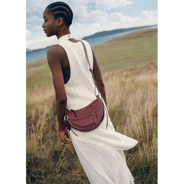 Polène Numéro Dix Galop in Black Cherry Numéro Dix Galop in Black Cherry - Shoulder & Crossbody Bags - Parisian Luxury Leather Bag at Luxury Shoes 