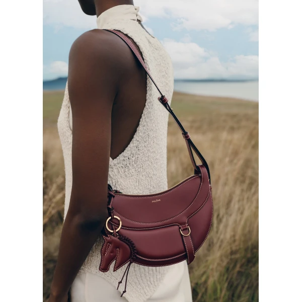 Polène Numéro Dix Galop in Black Cherry Numéro Dix Galop in Black Cherry - Shoulder & Crossbody Bags - Parisian Luxury Leather Bag at Luxury Shoes 