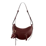 Polène Numéro Dix Galop in Black Cherry Numéro Dix Galop in Black Cherry - Shoulder & Crossbody Bags - Parisian Luxury Leather Bag at Luxury Shoes 