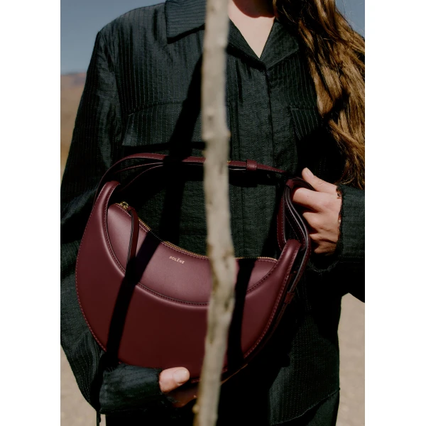 Polène Numéro Dix in Black Cherry Numéro Dix in Black Cherry - Shoulder & Crossbody Bags - Parisian Luxury Leather Bag at Luxury Shoes 