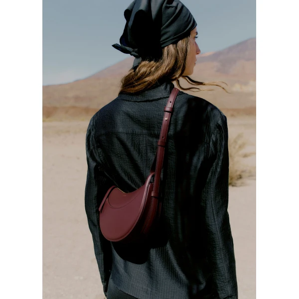 Polène Numéro Dix in Black Cherry Numéro Dix in Black Cherry - Shoulder & Crossbody Bags - Parisian Luxury Leather Bag at Luxury Shoes 