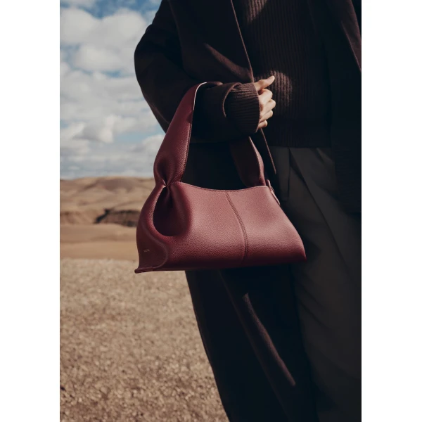 Polène Numéro Neuf East West in Black Cherry Numéro Neuf East West in Black Cherry - Shoulder & Crossbody Bags - Parisian Luxury Leather Bag at Luxury Shoes 