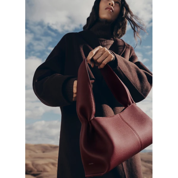 Polène Numéro Neuf East West in Black Cherry Numéro Neuf East West in Black Cherry - Shoulder & Crossbody Bags - Parisian Luxury Leather Bag at Luxury Shoes 