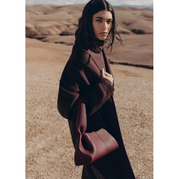 Polène Numéro Neuf East West in Black Cherry Numéro Neuf East West in Black Cherry - Shoulder & Crossbody Bags - Parisian Luxury Leather Bag at Luxury Shoes 