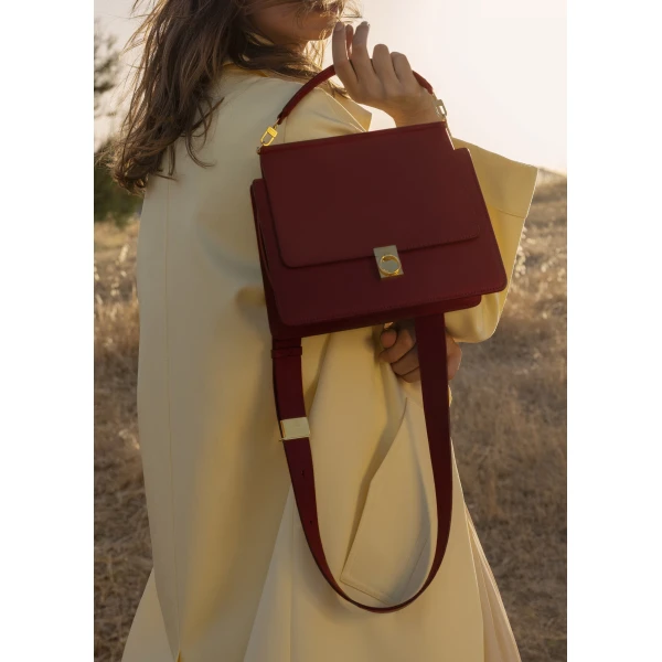 Polène Numéro Sept in Burgundy Numéro Sept in Burgundy - Totes & Top-Handle Bags - Parisian Luxury Leather Bag at Luxury Shoes 