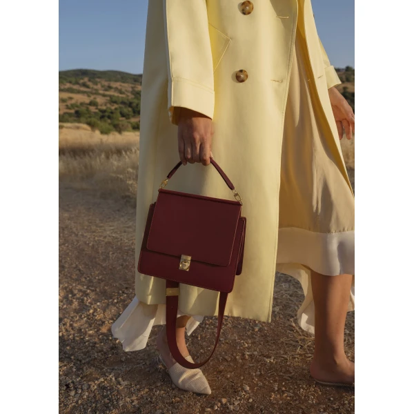 Polène Numéro Sept in Burgundy Numéro Sept in Burgundy - Totes & Top-Handle Bags - Parisian Luxury Leather Bag at Luxury Shoes 