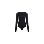 Alaïa Round Neck Second Skin Knit Bodysuit - ALAÏA Tops - Laser Cut Luxury - Shop at Luxury Shoes 