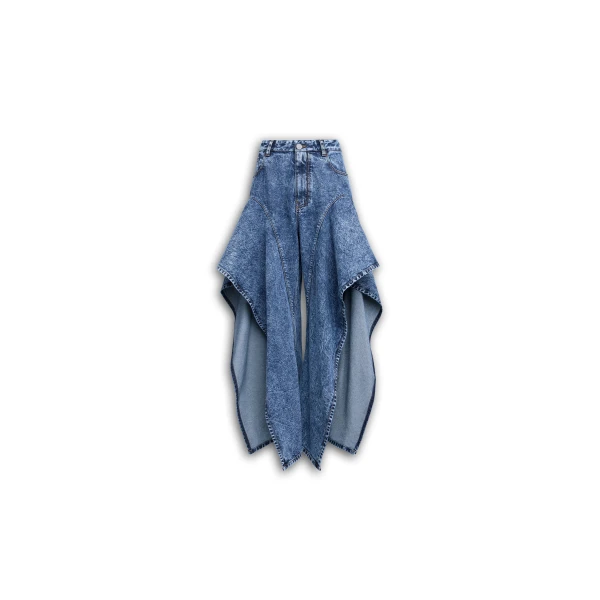 Alaïa Ruffle Jeans - ALAÏA Pants - Laser Cut Luxury - Shop at Luxury Shoes 