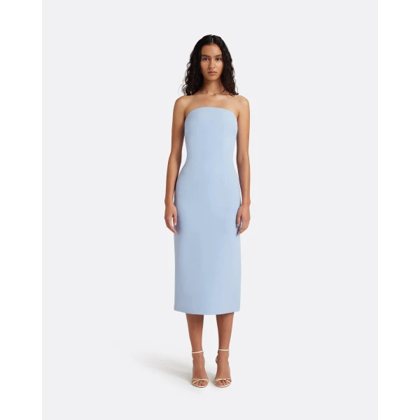 Safiyaa Aerine Midi Dress in Soft Sky - Dresses - Demi-Couture Evening Wear at Luxury Shoes 