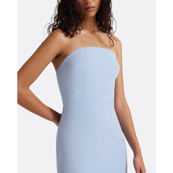 Safiyaa Aerine Midi Dress in Soft Sky - Dresses - Demi-Couture Evening Wear at Luxury Shoes 