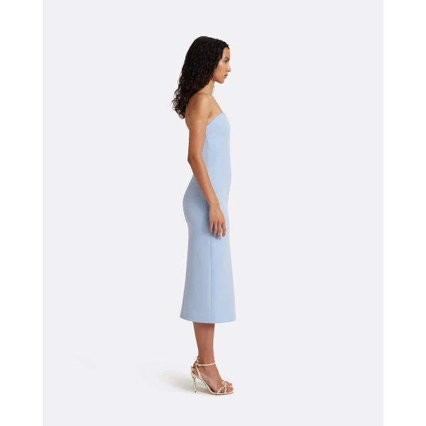 Safiyaa Aerine Midi Dress in Soft Sky - Dresses - Demi-Couture Evening Wear at Luxury Shoes 