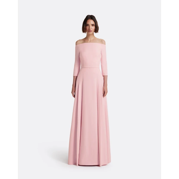 Safiyaa Amadora Long Dress in Lychee - Dresses - Demi-Couture Evening Wear at Luxury Shoes 