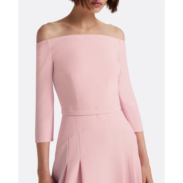 Safiyaa Amadora Long Dress in Lychee - Dresses - Demi-Couture Evening Wear at Luxury Shoes 