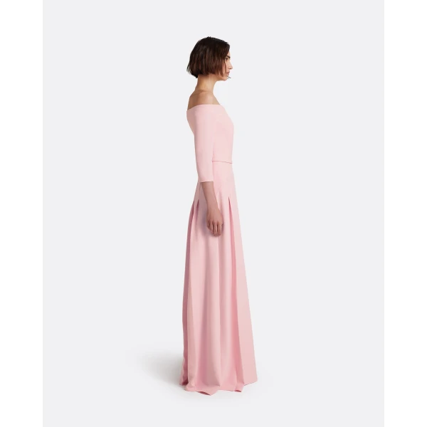 Safiyaa Amadora Long Dress in Lychee - Dresses - Demi-Couture Evening Wear at Luxury Shoes 