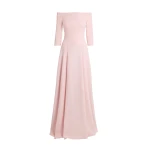 Safiyaa Amadora Long Dress in Lychee - Dresses - Demi-Couture Evening Wear at Luxury Shoes 