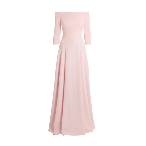 Safiyaa Amadora Long Dress in Lychee - Dresses - Demi-Couture Evening Wear at Luxury Shoes 