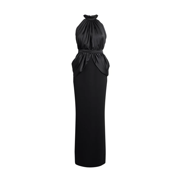 Safiyaa Amereis Long Dress in Black - Dresses - Demi-Couture Evening Wear at Luxury Shoes 