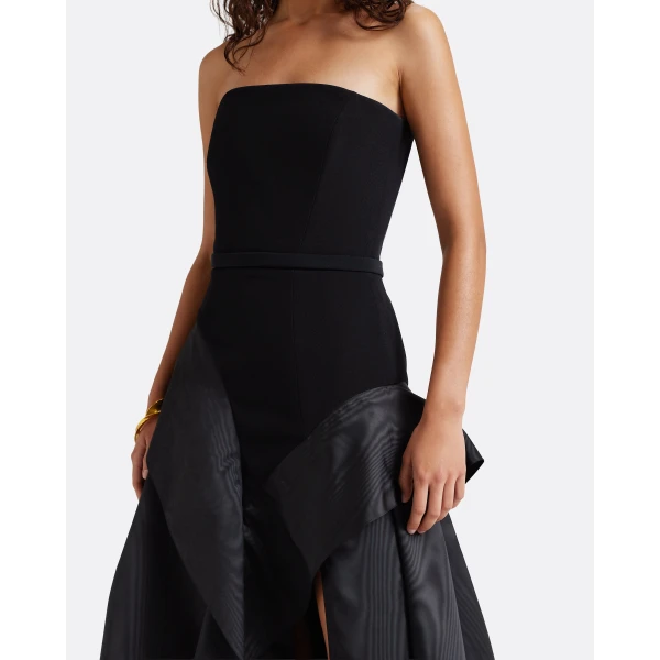 Safiyaa Anneline Long Dress in Black - Dresses - Demi-Couture Evening Wear at Luxury Shoes 