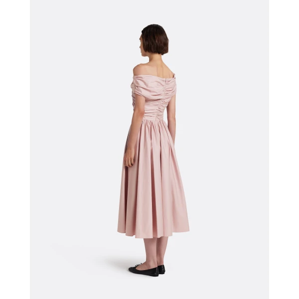 Safiyaa Appolline Midi Dress in Soft Pink - Dresses - Demi-Couture Evening Wear at Luxury Shoes 