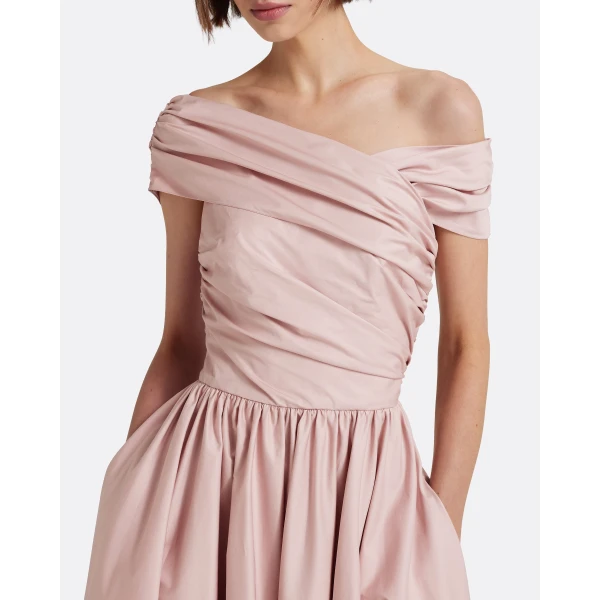 Safiyaa Appolline Midi Dress in Soft Pink - Dresses - Demi-Couture Evening Wear at Luxury Shoes 