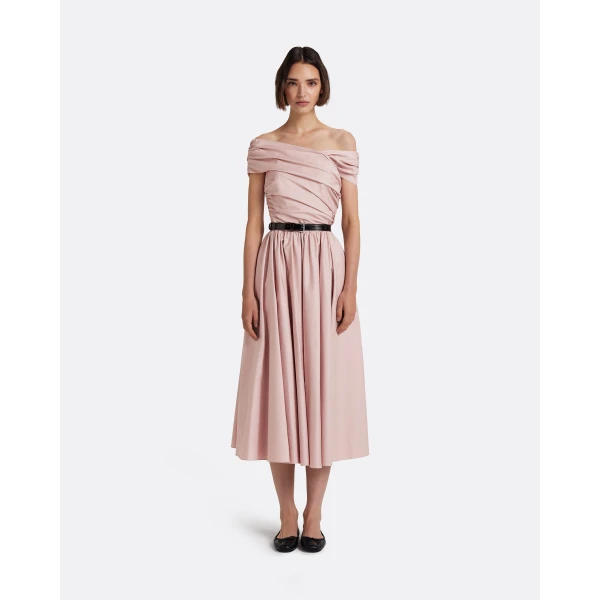 Safiyaa Appolline Midi Dress in Soft Pink - Dresses - Demi-Couture Evening Wear at Luxury Shoes 