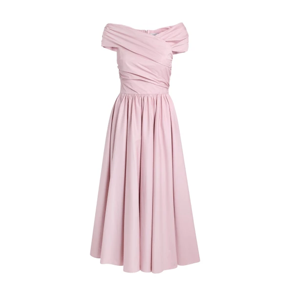 Safiyaa Appolline Midi Dress in Soft Pink - Dresses - Demi-Couture Evening Wear at Luxury Shoes 