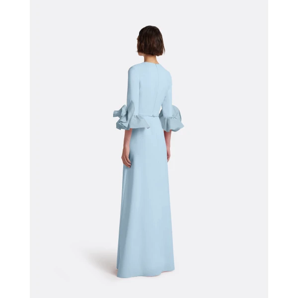 Safiyaa Belen Long Dress in Pale Blue - Dresses - Demi-Couture Evening Wear at Luxury Shoes 