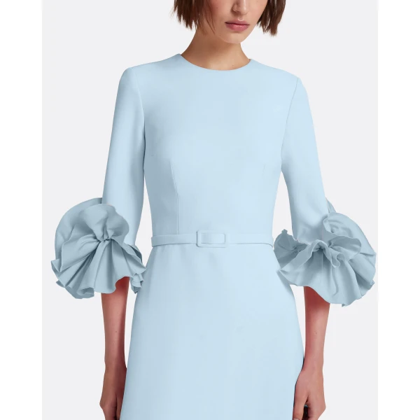 Safiyaa Belen Long Dress in Pale Blue - Dresses - Demi-Couture Evening Wear at Luxury Shoes 