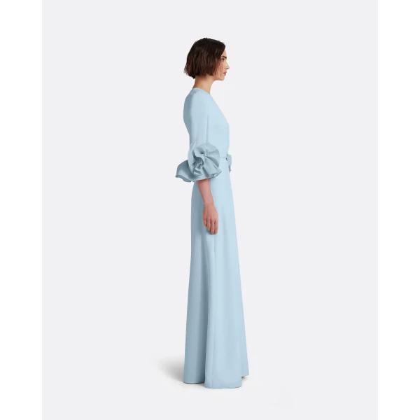 Safiyaa Belen Long Dress in Pale Blue - Dresses - Demi-Couture Evening Wear at Luxury Shoes 