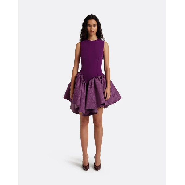 Safiyaa Camille Mini Dress in Currant - Dresses - Demi-Couture Evening Wear at Luxury Shoes 