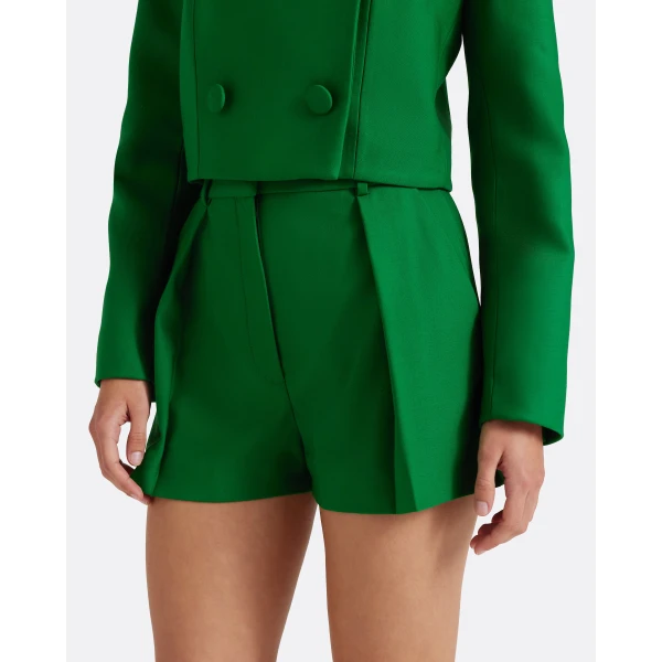 Safiyaa Cierra Shorts in Blade Green - Shorts - Demi-Couture Evening Wear at Luxury Shoes 