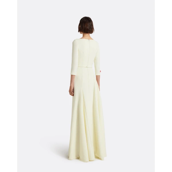Safiyaa Emilia Long Dress in Sorbet with Pink Embroidery - Dresses - Demi-Couture Evening Wear at Luxury Shoes 