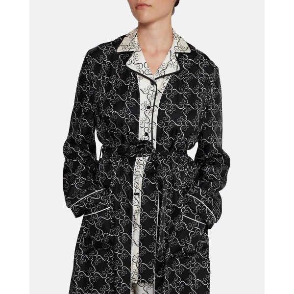 Safiyaa Fiorella Jacket in Ecru on Black - Jackets - Demi-Couture Evening Wear at Luxury Shoes 