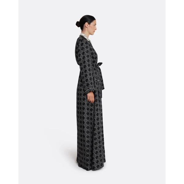 Safiyaa Fiorella Jacket in Ecru on Black - Jackets - Demi-Couture Evening Wear at Luxury Shoes 