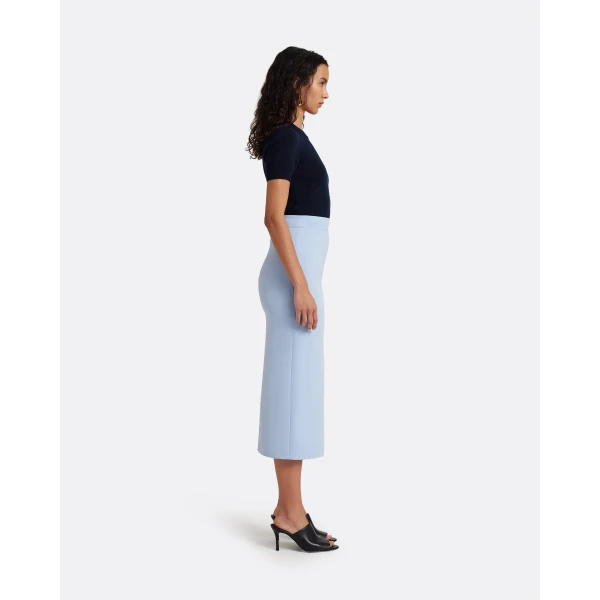 Safiyaa Georgie Skirt in Soft Sky with Crystal Buttons - Skirts - Demi-Couture Evening Wear at Luxury Shoes 