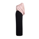 Safiyaa Ines Long Dress in Ballet Pink on Black - Dresses - Demi-Couture Evening Wear at Luxury Shoes 