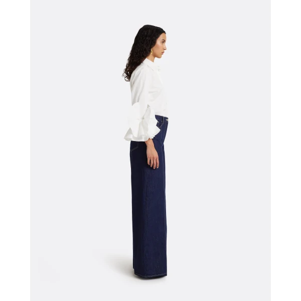 Safiyaa Joanne Shirt in Ivory - Tops - Demi-Couture Evening Wear at Luxury Shoes 