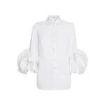 Safiyaa Joanne Shirt in Ivory - Tops - Demi-Couture Evening Wear at Luxury Shoes 