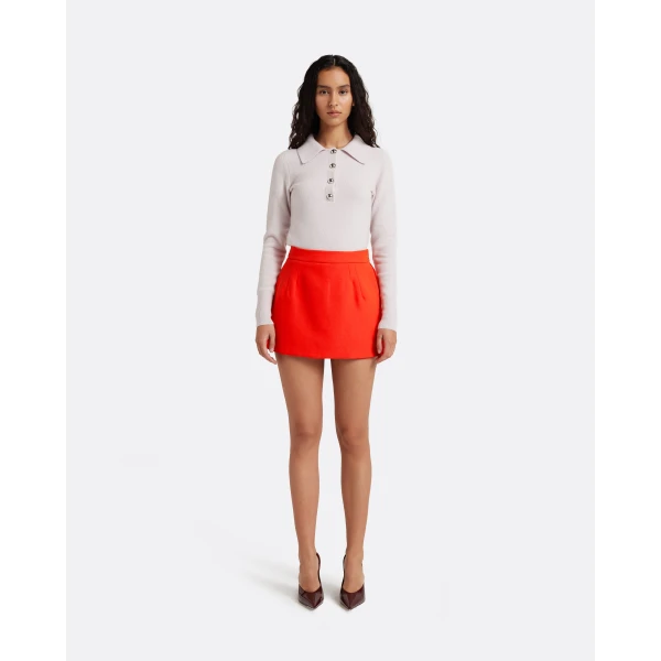 Safiyaa Kalia Skort in Apple Red - Skirts - Demi-Couture Evening Wear at Luxury Shoes 