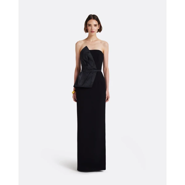 Safiyaa Kasia Long Dress in Black - Dresses - Demi-Couture Evening Wear at Luxury Shoes 