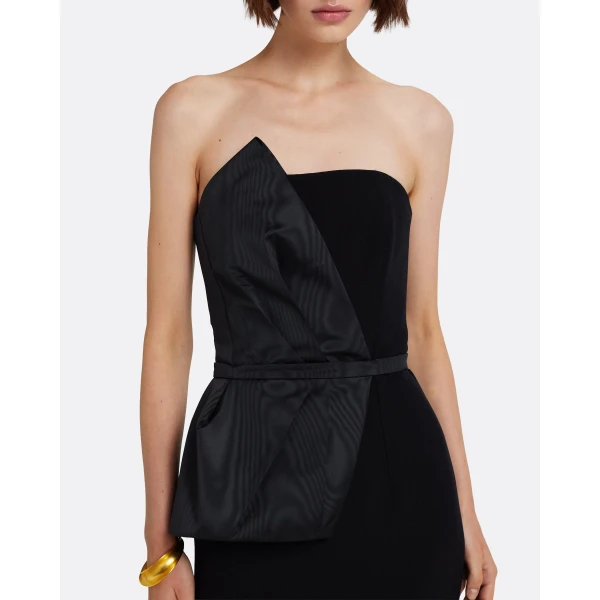 Safiyaa Kasia Long Dress in Black - Dresses - Demi-Couture Evening Wear at Luxury Shoes 