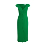 Safiyaa Klea Midi Dress in Blade Green - Dresses - Demi-Couture Evening Wear at Luxury Shoes 