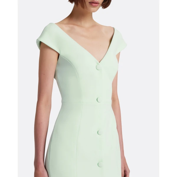 Safiyaa Klea Midi Dress in Sea glass - Dresses - Demi-Couture Evening Wear at Luxury Shoes 